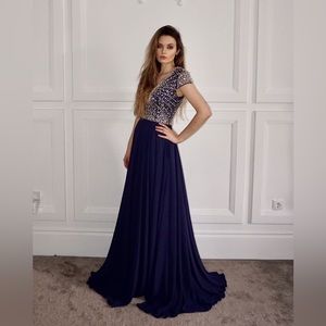 Terani Couture 1712M3429 Long Formal Chiffon Dress, size S
